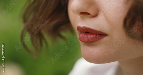   glossy female lips