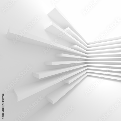 White Building Construction. Abstract Architecture Background. Modern Interior Design