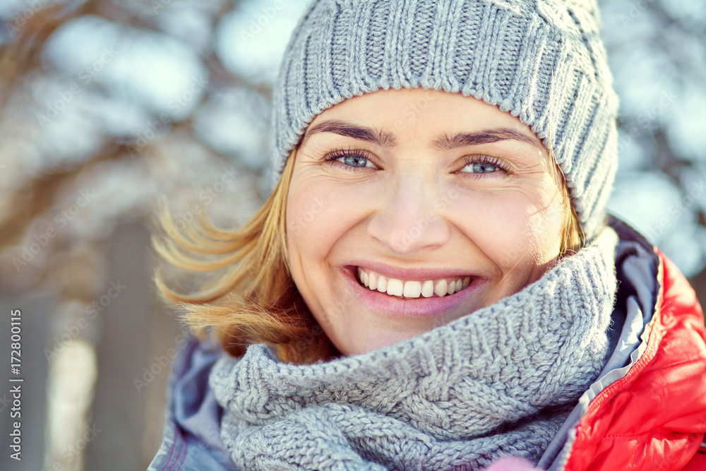 winter portrait of an attractive woman winter portrait of an attractive woman
