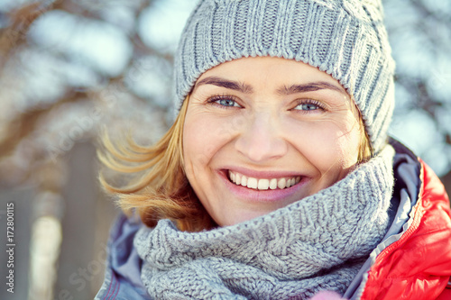 winter portrait of an attractive woman