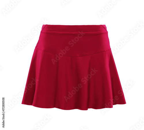 Red color skirt isolated on white background