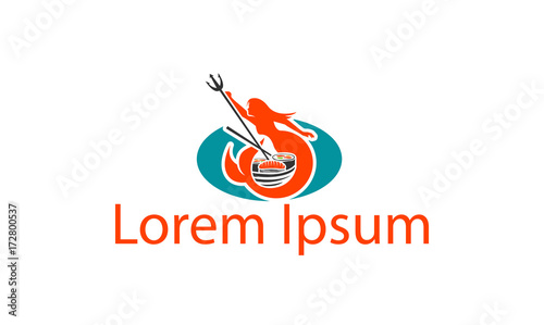 The siren holding a trident / visual identity for restaurants serving sushi
