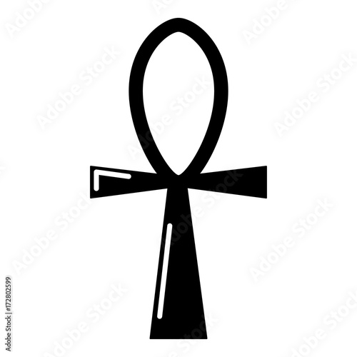 Ancient egyptian cross ankh icon , simple style