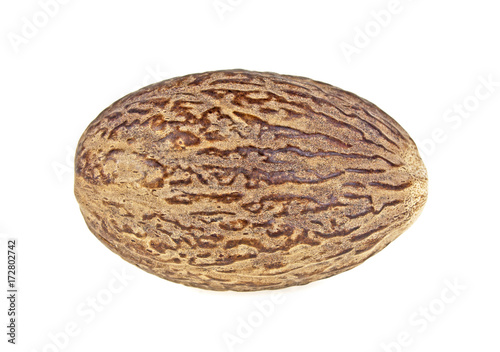 Quadro su tela Single nutmeg isolated on a white background