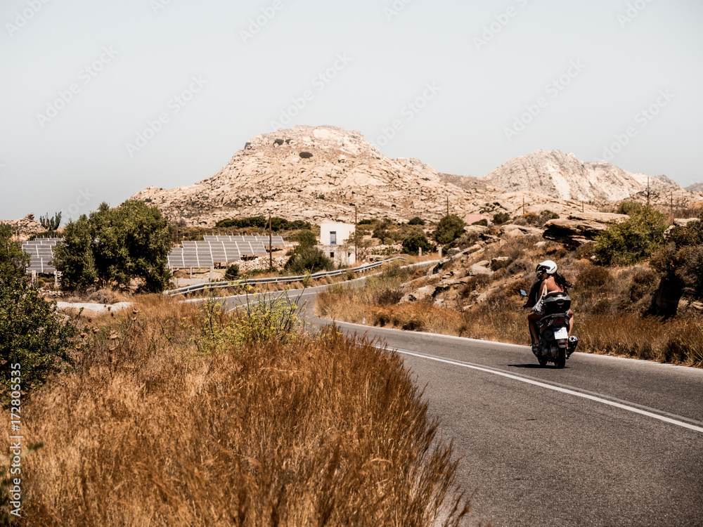 Landstraße auf Naxos, Griechenland