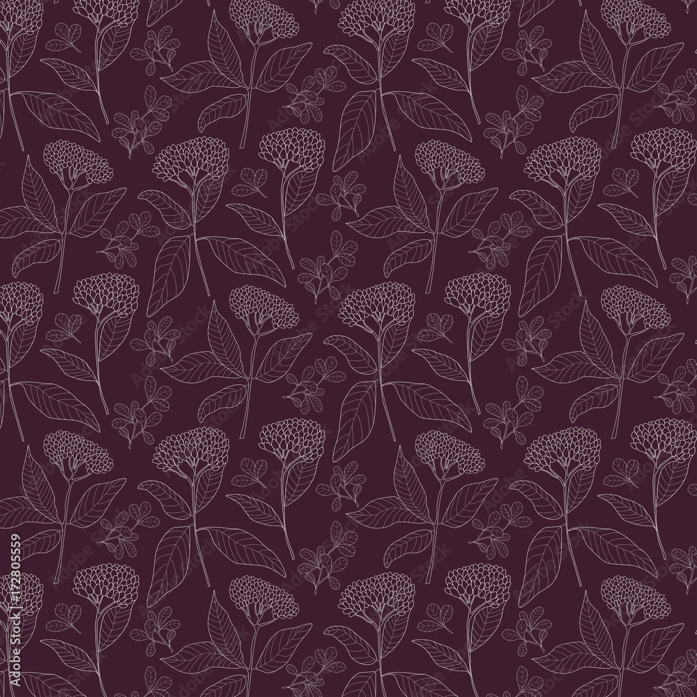 Floral pattern background with plants 