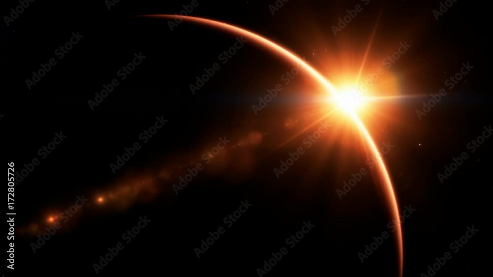 Sun rising above Mars