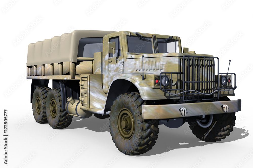 Militär Truck 3d, freigestellt