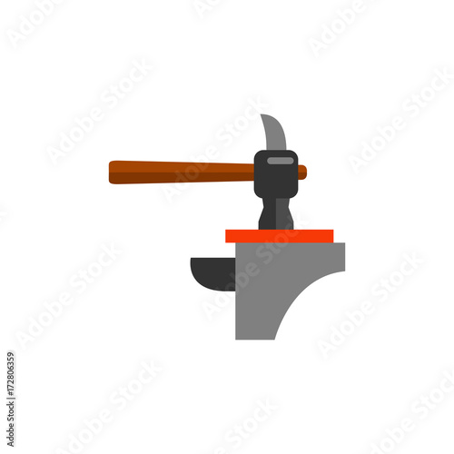 Hammer and anvil icon