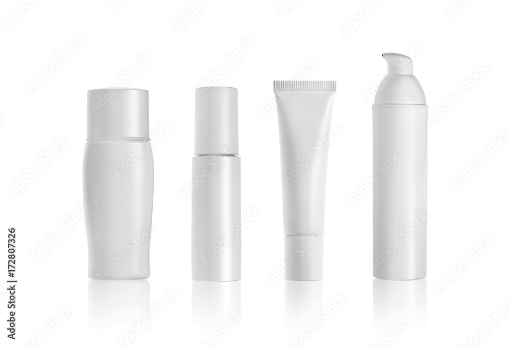 Cosmetic packaging isolated on white Cosmetic packaging isolated on white