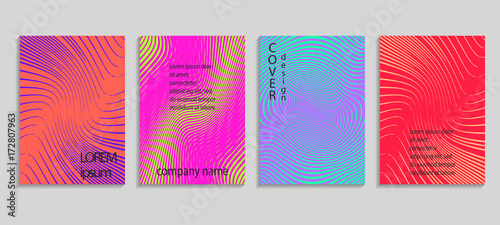 Minimalistic abstract vector halftone covers design. Future geometric template. Vector templates for placards, banners, flyers, presentations and reports