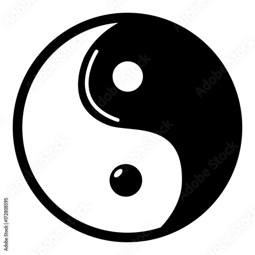 Yin yang symbol taoism icon , simple style