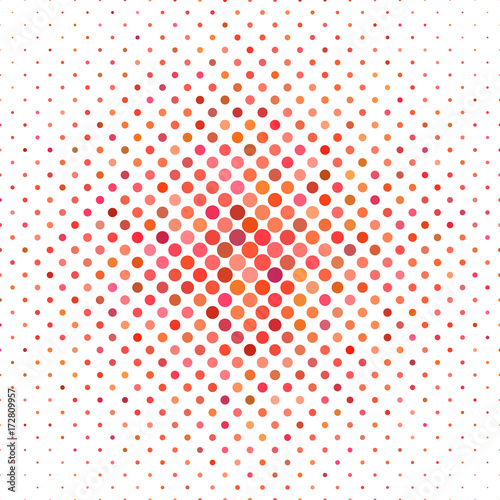 Colored dot pattern background - geometric vector graphic design from red circles