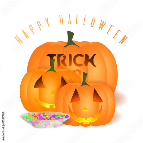 All Hallows' Eve vector card. Halloween greeting illustration