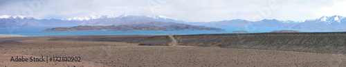 Karakul lake seen from the M41 Pamir Highway, Tajikistan