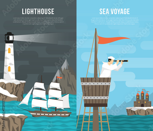 Nautical Vertical Banners Set
