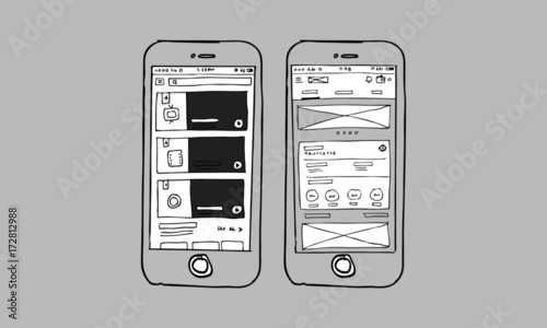Phone UI UX Wire frame