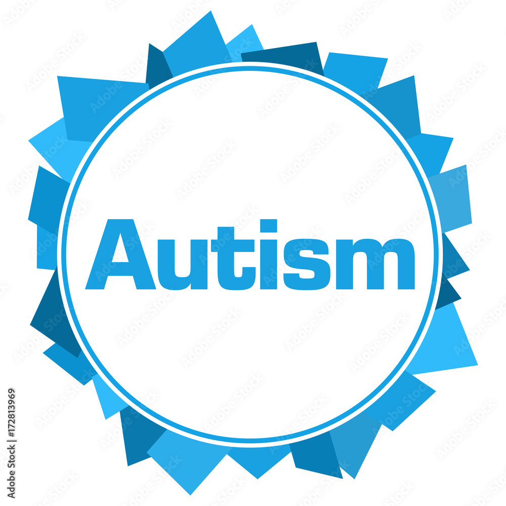 Autism Blue Abstract Shapes Circular 