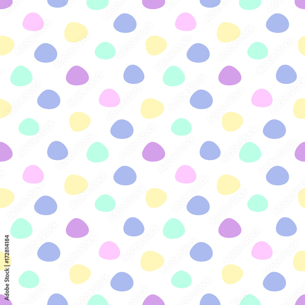 Cute abstract pattern of simple hand-drawn element circle. It can be used for packaging, wrapping paper, textile and etc. In gentle tones on a white background