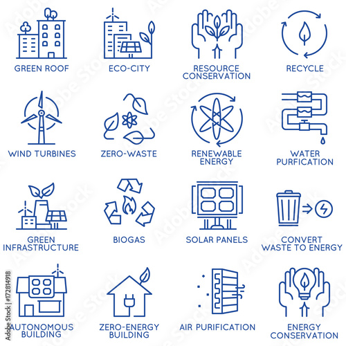 Vector set of thin linear 16 icons related to technology for intelligent urbanism, smart city and urban development. Mono line pictograms and infographics design elements - part 4