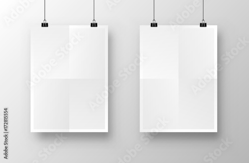Paper poster A4 on the white background. Vector illustration