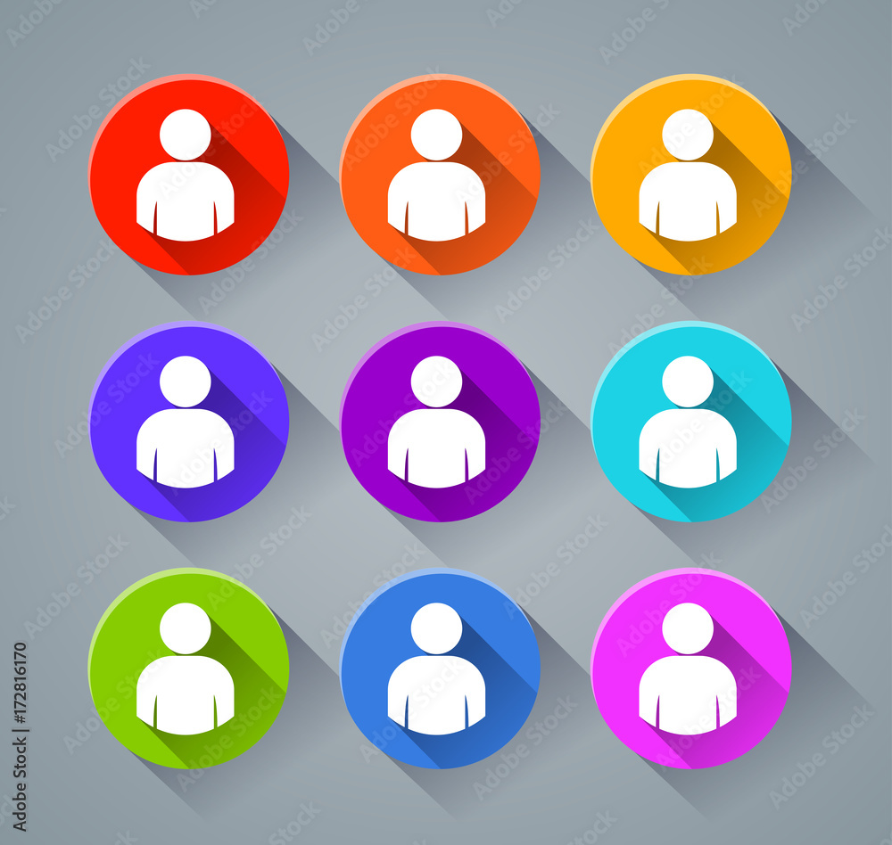 avatar icons with various colors avatar icons with various colors