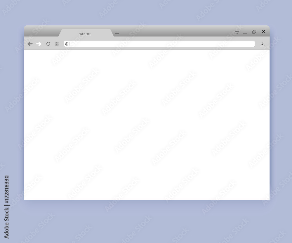 Browser or web browser in flat style. Window concept internet browser. Simple blank browser window mockup Browser or web browser in flat style. Window concept internet browser. Simple blank browser window mockup