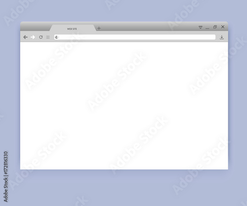 Browser or web browser in flat style. Window concept internet browser. Simple blank browser window mockup