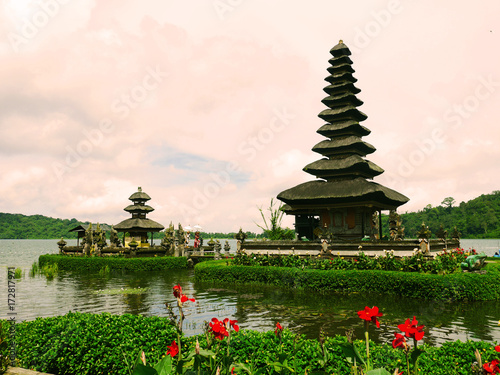 Ancient water temple in Bali, Indonesia or Pura Ulun Danu Peratan