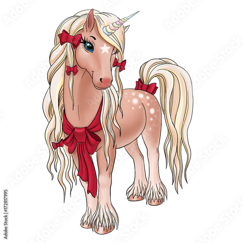 Fototapeta Naklejka Na Ścianę i Meble -  unicorn,, isolated on white