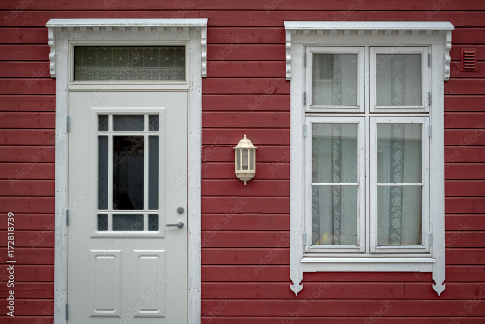 An old traditional scandinavian entrance to a house.