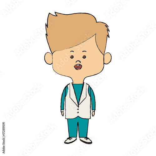 young happy groom man wear suit married vector illustration