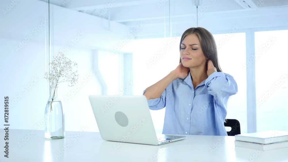 Relax Tired Woman Working On Laptop, Online Relax Tired Woman Working On Laptop, Online