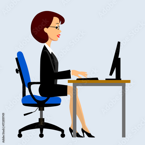 Businesswomen sitting at the computer in the office