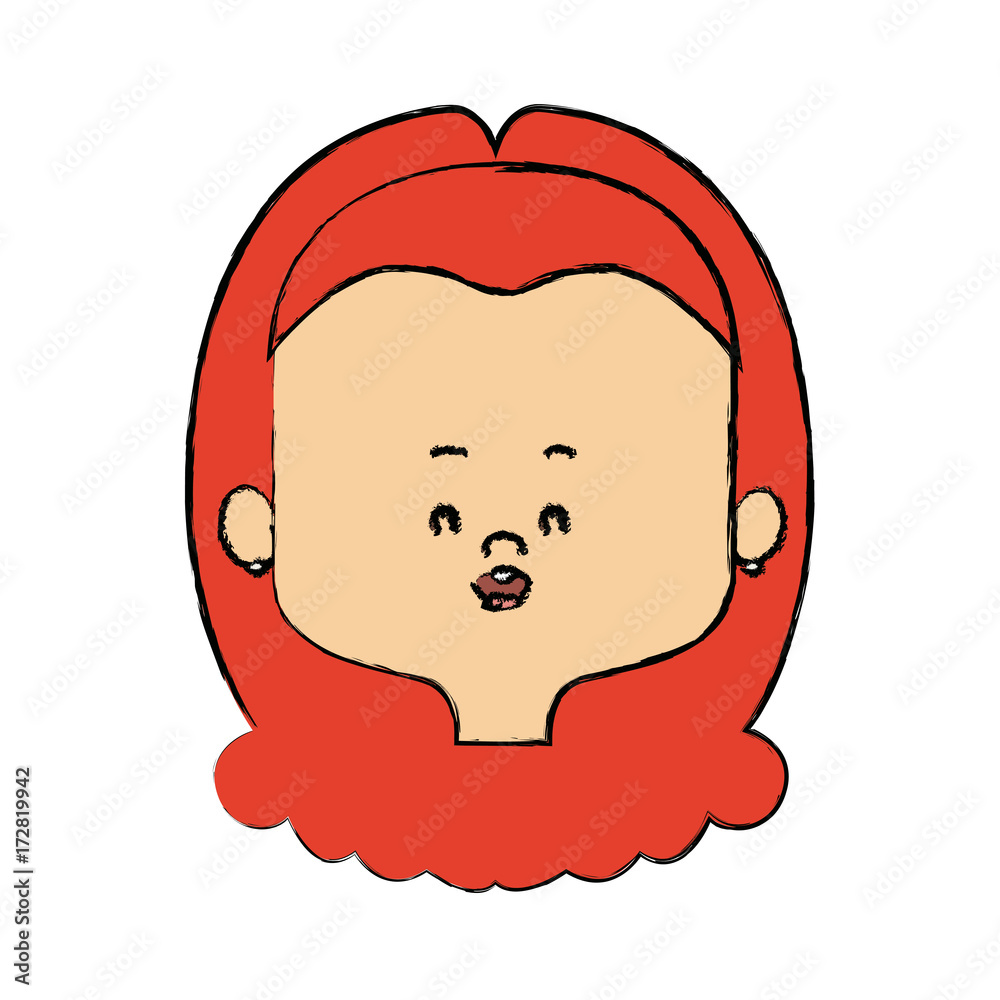 pretty girl face female character head vector illustration pretty girl face female character head vector illustration