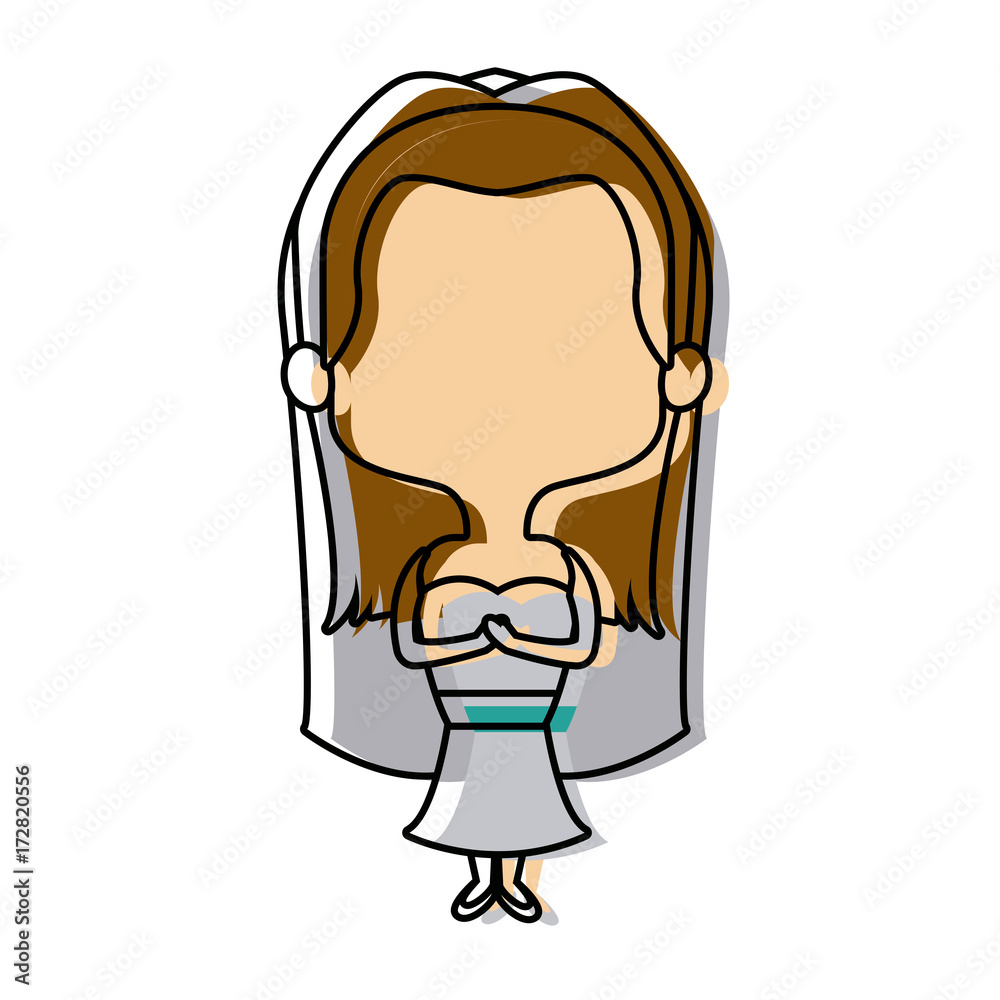 Obraz premium adorable woman bride lovely marriage character vector illustration