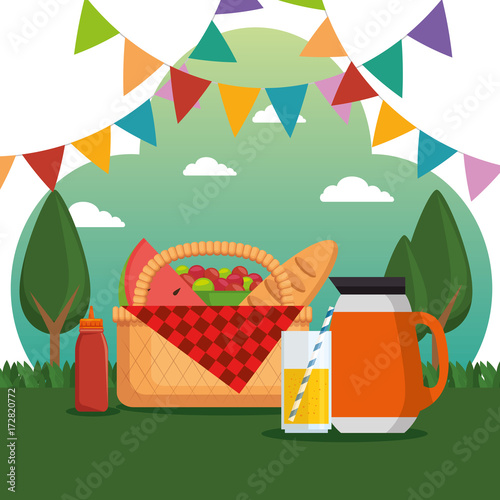 colorful picnic party poster