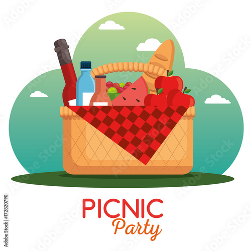 colorful picnic party poster