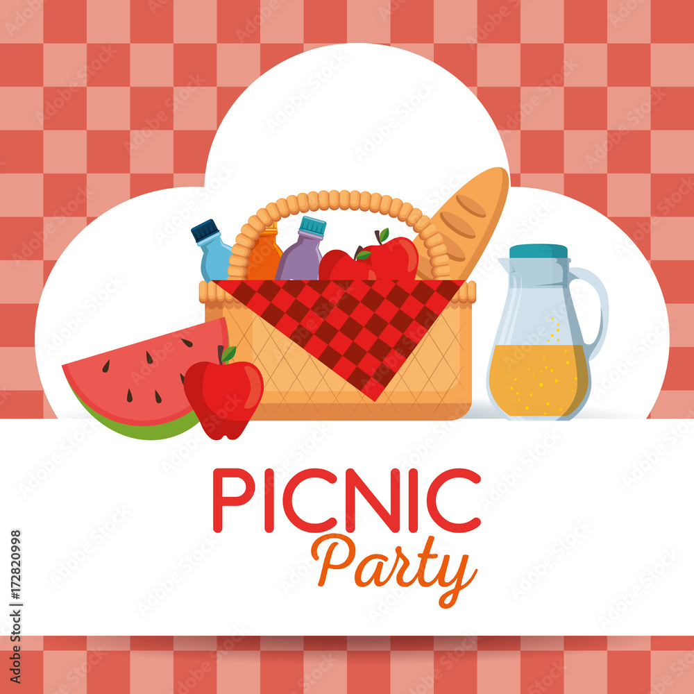 colorful picnic party poster Stock Vector | Adobe Stock