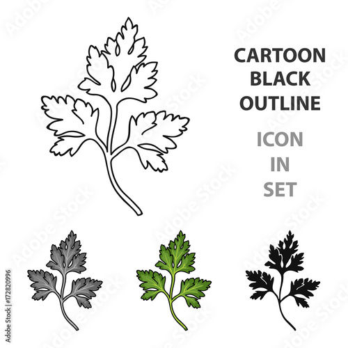 Parsley icon in cartoon style isolated on white background. Herb an spices symbol stock vector illustration.