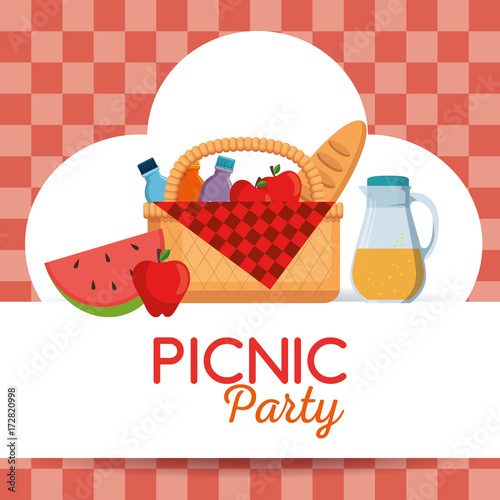 colorful picnic party poster