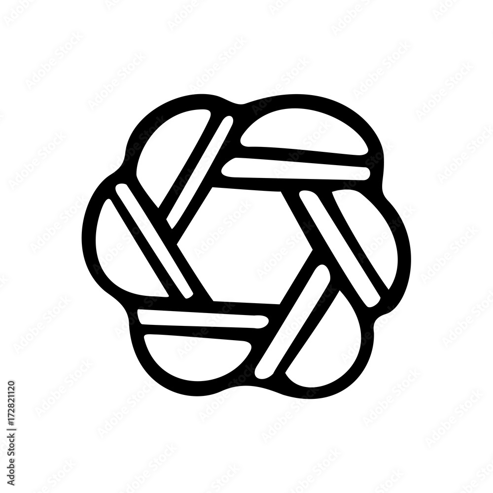 Abstract flower line style illustration. Vector logo flat icon. Black simple aperture symbol. Abstract flower line style illustration. Vector logo flat icon. Black simple aperture symbol.