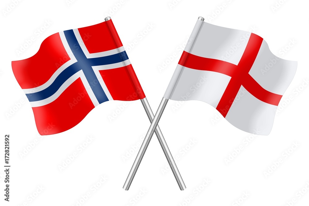 Flags. Norway and England 
