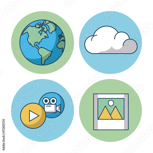 Cloud computing technology icon vector illustration graphic dsign