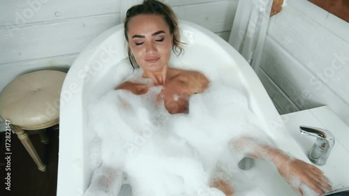 Girl taking a bath