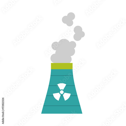 industrial the nuclear power plant and factory reactor tower vector illustration