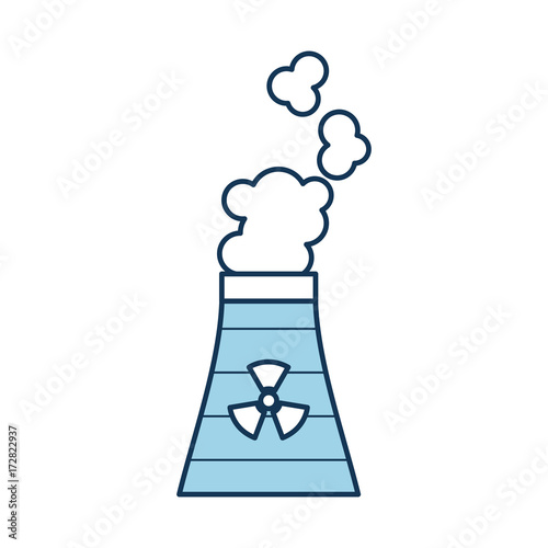 industrial the nuclear power plant and factory reactor tower vector illustration