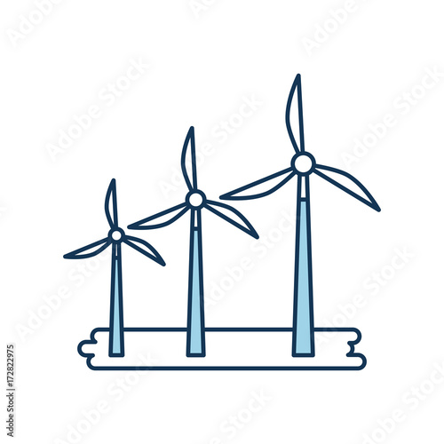 alternative sources of energy renewable windmills vector illustration