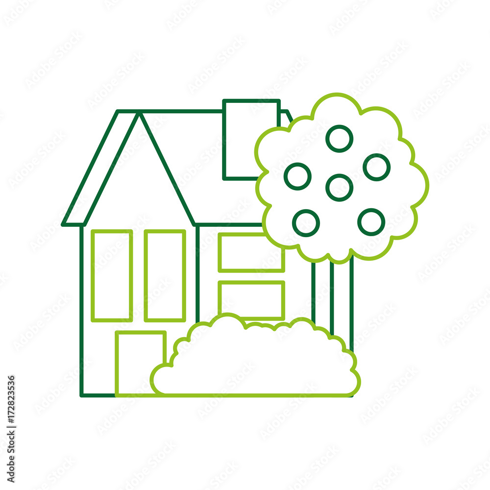 house residence property real estate architecture vector illustration