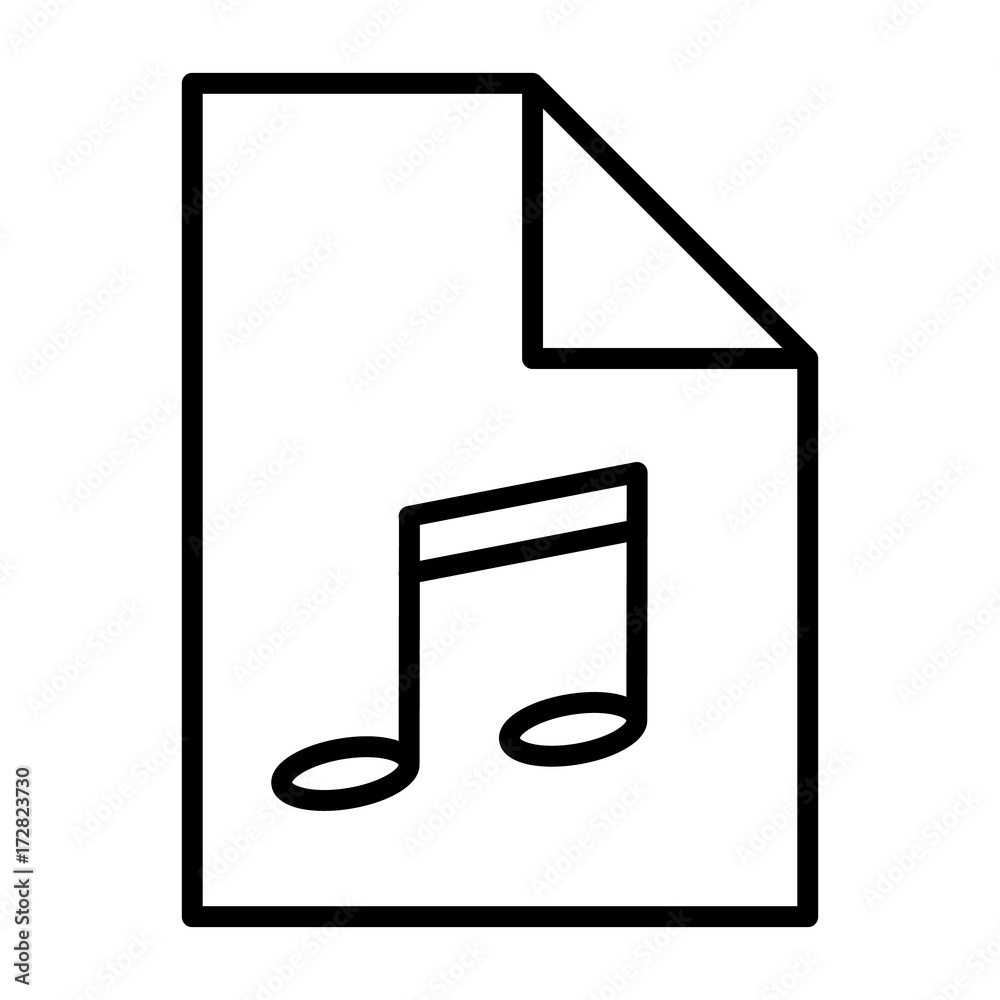 Audio file thin line icon. Vector pictogram Audio file thin line icon. Vector pictogram